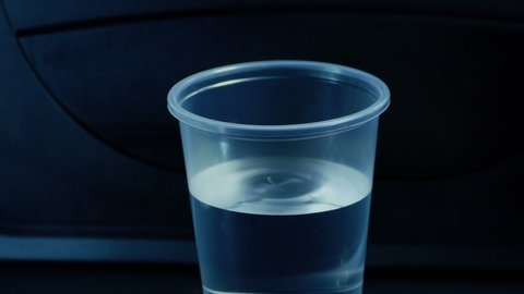 Vibrations Of Something Huge On Cup Of Water
