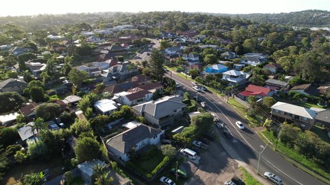 Sydney, Australia - 03-14-2022 : Suburban Houses Aerial Shot