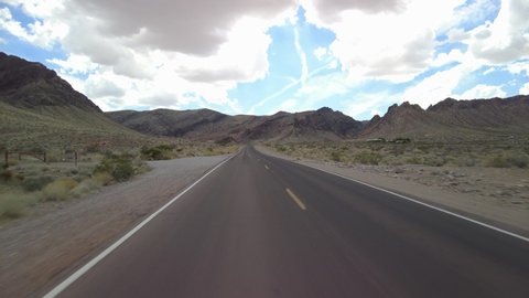 Driving Plate Nevada Desert Valley of Fire Eastbound Multicam Set 06 Rear View USA