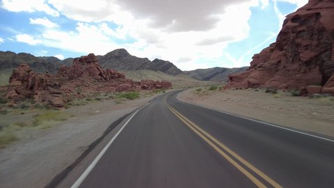Driving Plate Nevada Desert Valley of Fire Eastbound Multicam Set 08 Rear View USA