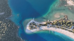 Kumburnu Beach in the Oludeniz Drone Video, Fethiye Mugla Turkey
