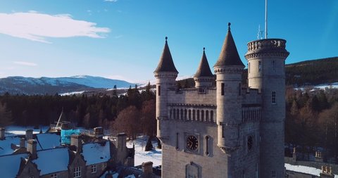 Aerial view of Balmoral Castle in Scotland