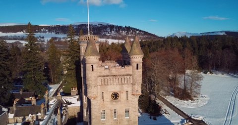 Aerial view of Balmoral Castle in Scotland