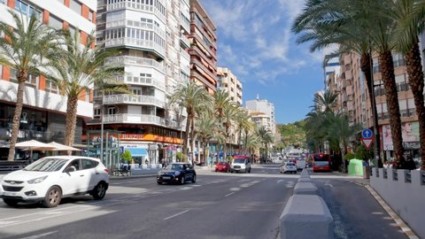Alicante , Spain - 03 10 2022: Alfonso el Sabio Avenue on a sunny winter day