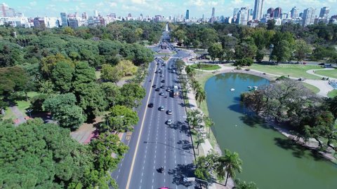 Buenos Aires, Argentina. Stunning landscape of tourism landmark downtown of capital of Argentina. Tourism landmark. Outdoor downtown city Buenos Aires Argentina. Natural park at Buenos Aires Argentina