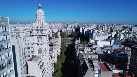 National Congress at Buenos Aires, Argentina. Stunning landscape of government tourism landmark downtown of capital of Argentina. Tourism landmark. Outdoor downtown city of Buenos Aires Argentina.