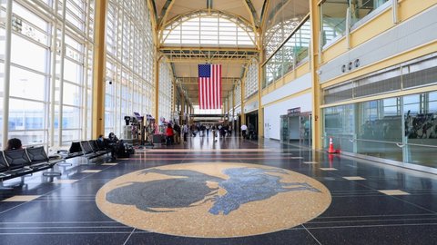 Washington DC, APR 4 2022 - Interior view of the Ronald Reagan Washington National Airport