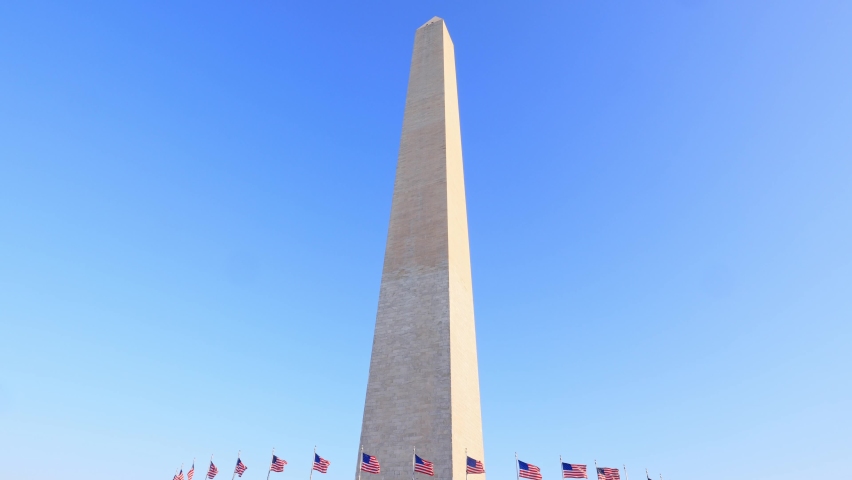 Sunny view of the Washington Monument at Washington DC