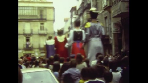 Andorra, Spain June 1975: Festival of the giants in Andorra in 70s