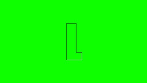 L - Animated outline of letter isolated on green background for forming words and text animation in your video projects