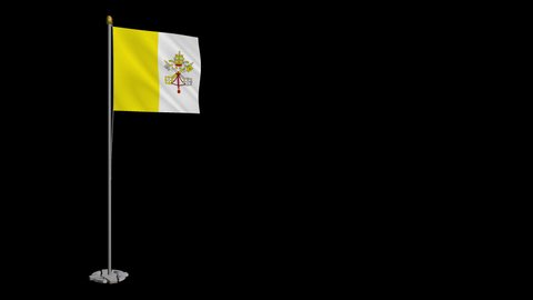 A loop video of the entire the Vatican City flag swaying in the wind.