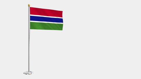 A loop video of the entire The Gambia flag swaying in the wind.