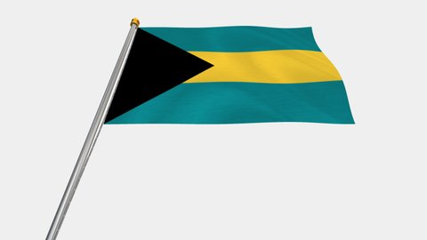 A loop video of the the Bahamas flag swaying in the wind from below.