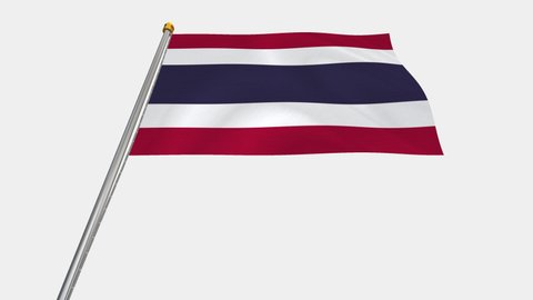 A loop video of the Thailand flag swaying in the wind from below.