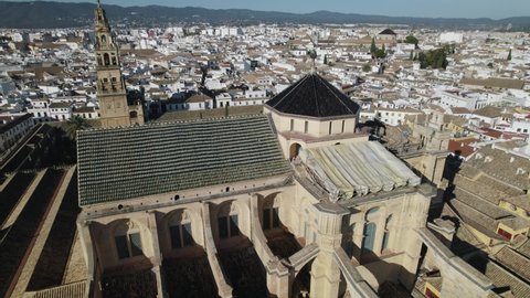 Moorish-style place of worship - Great Mosque of Cordoba; aerial view