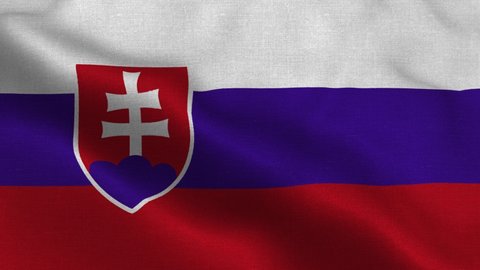 National flag of Slovakia waving original size and colors 4k 3D Render