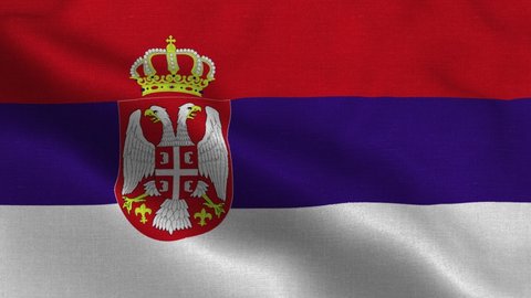 National flag of Serbia waving original size and colors 4k 3D Render