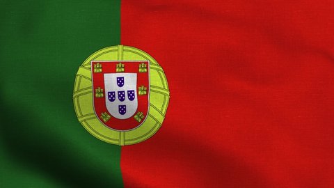 National flag of Portugal waving original size and colors 4k 3D Render