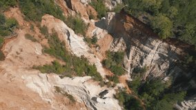 Incredible drone footage of a canyon on a beautiful sunny day