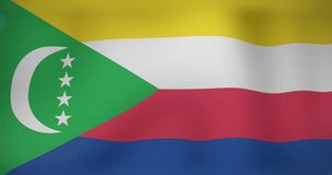 Animation of balloons over flag of comoros. flags, national symbols and patriotism concept digitally generated video.