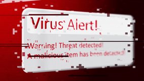 4K System Failure virus alert warning sign with digital binary code 3d loop background. Hacker, ransomware malware, ddos attack cyber cybersecurity systems vulnerability malicious encryption. - Powered by Shutterstock - Get 15% off with code: PIKWIZARD15