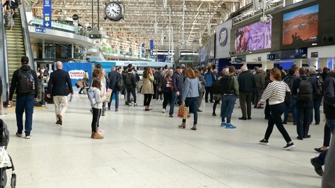 London England 04 20 2022 people in Waterloo Station