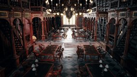 Animated library with old books 3d render 3d illustration. - Powered by Shutterstock - Get 15% off with code: PIKWIZARD15