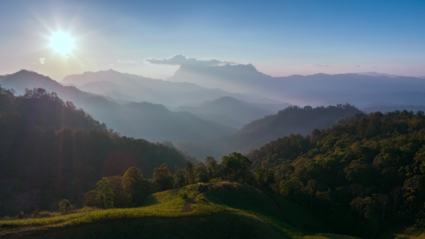 4K Hyperlapse aerial view of drone flying around Doi Luang Chiang Dao mountain, Hadubi viewpoint, Chiang Mai, Thailand
 | Shutterstock HD Video #1089483173