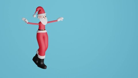 Dancing Santa Claus. 3D rendering, 3D animation.