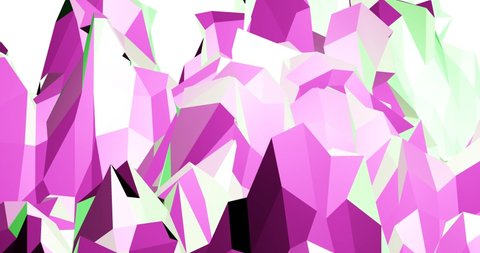 3d render with pink and green triangles