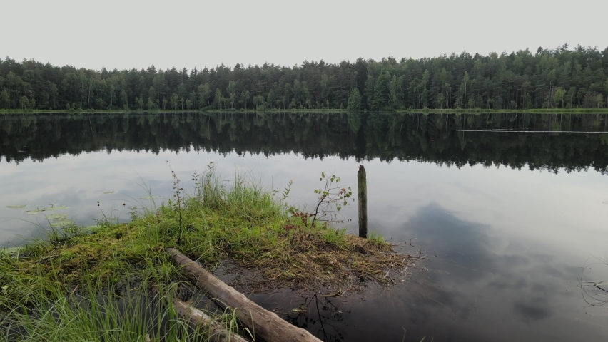 View on a summer landscape Lake and river, park and forest.