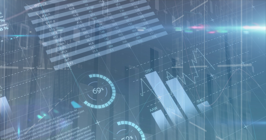 Animation of data processing over black background. global technology and digital interface concept digitally generated video.