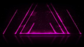 Violet neon lines and triangle abstract technology motion background. Seamless looping. Video animation Ultra HD 4K 3840x2160
