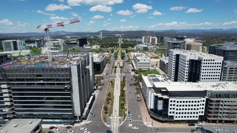Canberra, Australia - 15-08-2022: Canberra Cityscape Drone Shot