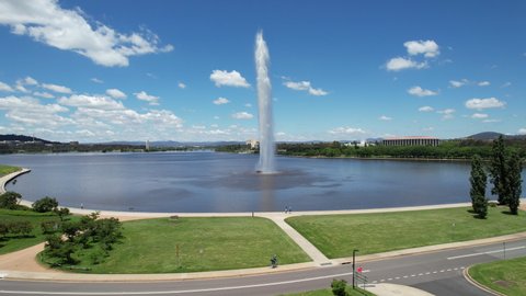 Canberra, Australia - 13-08-2022: Canberra Waterfall Drone Shot