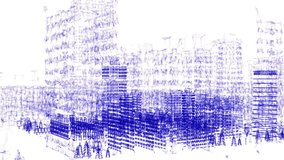 Smart City Layout Digital blue future urban property development metaverse model on white background Seamless Loop 3D 4K - Powered by Shutterstock - Get 15% off with code: PIKWIZARD15