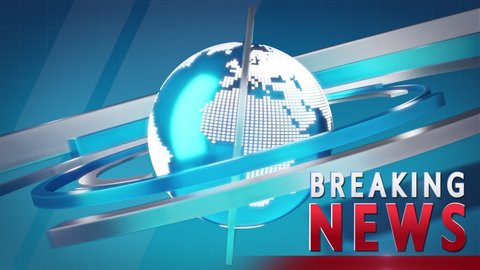 3D World News Background Loop, digital world breaking news Studio Background for news report and breaking news on world live report
