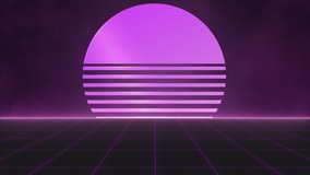 Synthwave Sun Seamless Background Loop