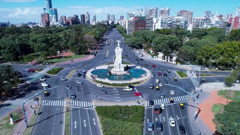 Cityscape of Buenos Aires Argentina. Panorama landscape of tourism landmark downtown of capital of Argentina. Tourism landmark. Outdoor downtown city. Urban scenery. Buenos Aires City, Argentina.