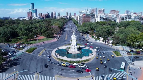 Downtown Buenos Aires Argentina. Panorama landscape of tourism landmark downtown of capital of Argentina. Tourism landmark. Outdoor downtown city. Urban scenery. Downtown Buenos Aires Argentina.