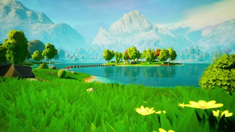 peaceful green land 3d animation 