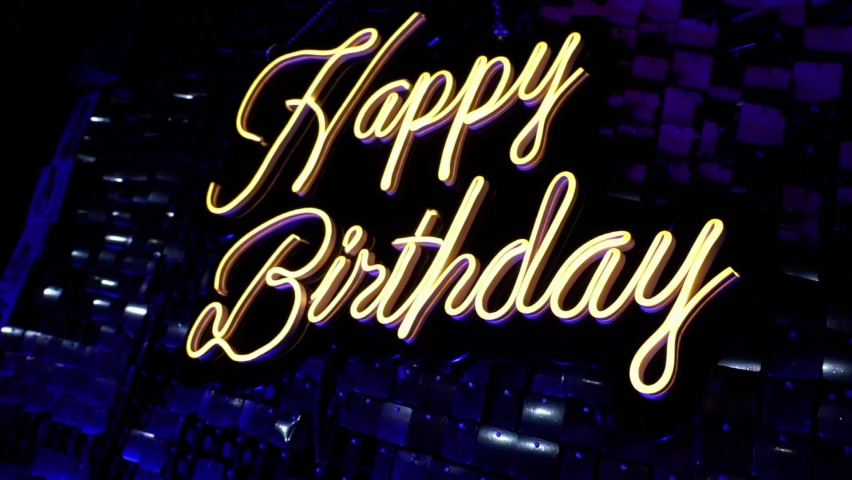 Happy Birthday Neon sign board, Birthday wish background, Birthday Greetings Royalty-Free Stock Footage #1089511427