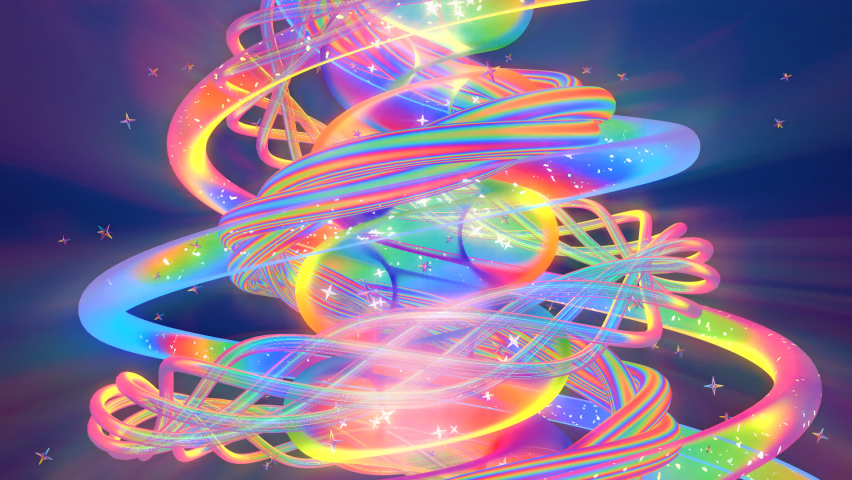 looped 3d animation multicolored astral energy of the source of life spirally rotates Royalty-Free Stock Footage #1089515525