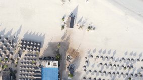 Vertical video of the beach on Zanzibar island, Tanzania, aerial view