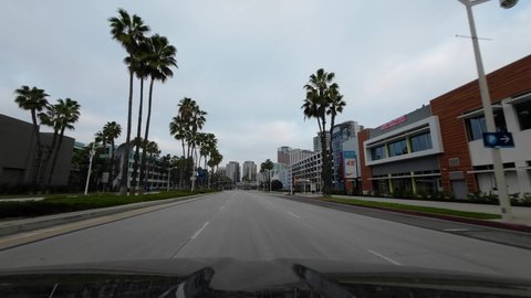 California City , United States - 01 29 2022: Driving through downtown Long Beach California