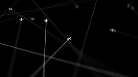 Air traffic global network airplane radar following airplane icon video visual effects 3d animation - Powered by Shutterstock - Get 15% off with code: PIKWIZARD15