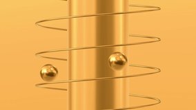 Gold Metal Sphere Sliding Down on Coil - Powered by Shutterstock - Get 15% off with code: PIKWIZARD15