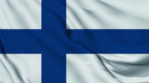 Waving flag of Finland loop animation. Abstract background.