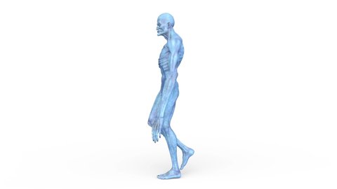 3D rendering of a walking alien