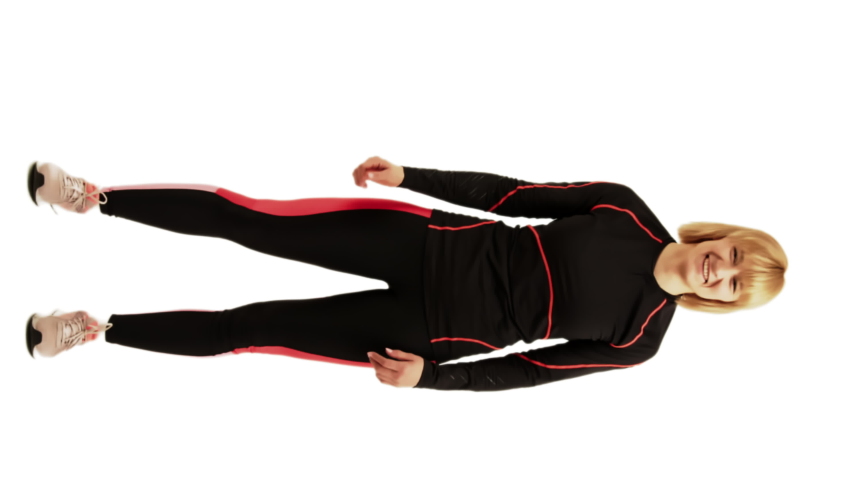 Hip action dancing aerobic action verticals 